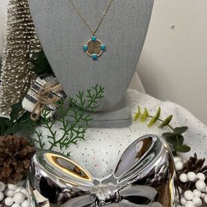 Park Lane Phoenix Gold and Turquoise Pendant Necklace Retail $66